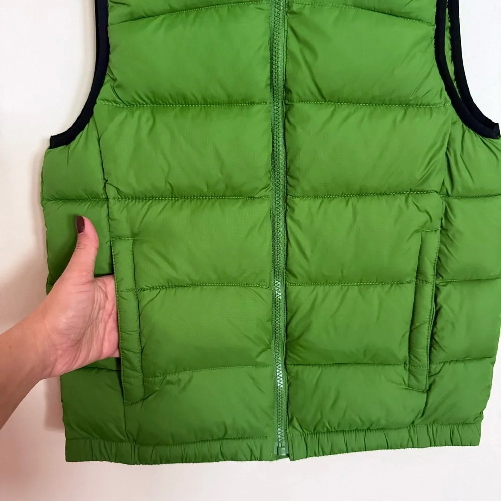 Gap Kids Boys Puffer VestGreen with Black Trim Mock Neck Kids M (8-9) Like New